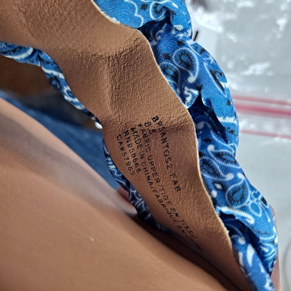 BP. Santos2 Women's Slide Sandals Size 8.5 Blue Bandana Braided - Picture 8 of 8